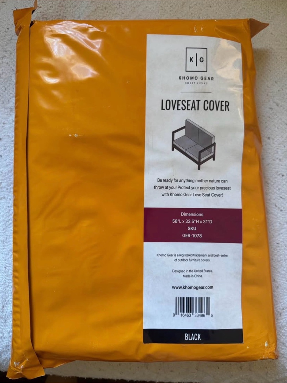 Black Loveseat Cover - Weather-Resistant Protection